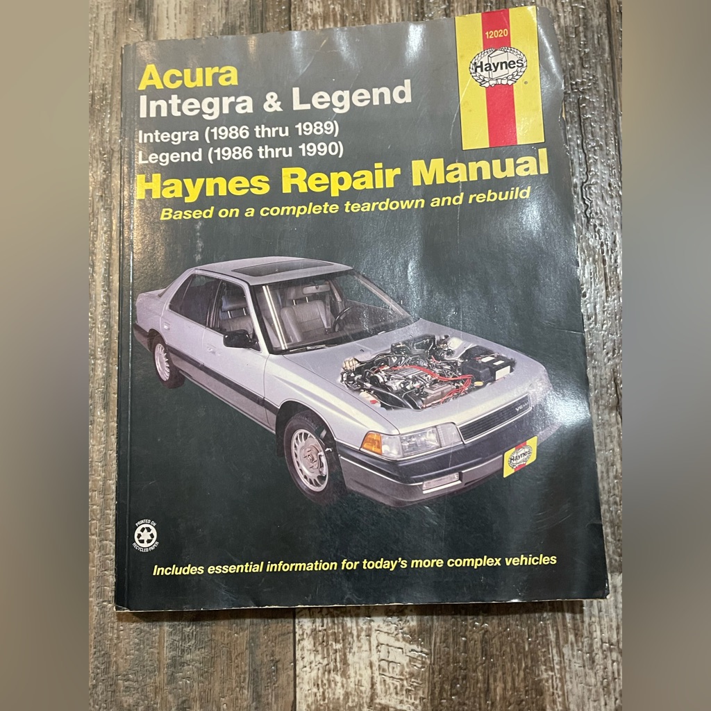 Haynes Repair Manual For Integra  Legend